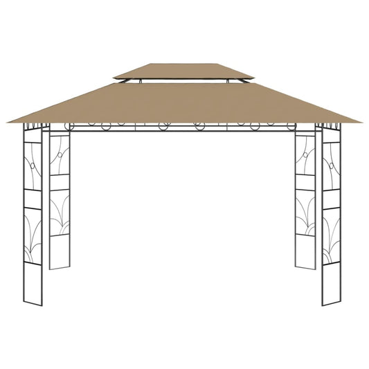 vidaXL Gazebo 4x3x2.7 m Taupe 160 g/m²
