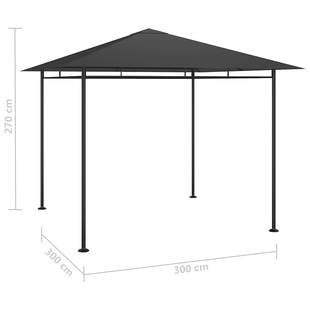 vidaXL Gazebo 3x3x2,7 m Anthracite 180 g/m²