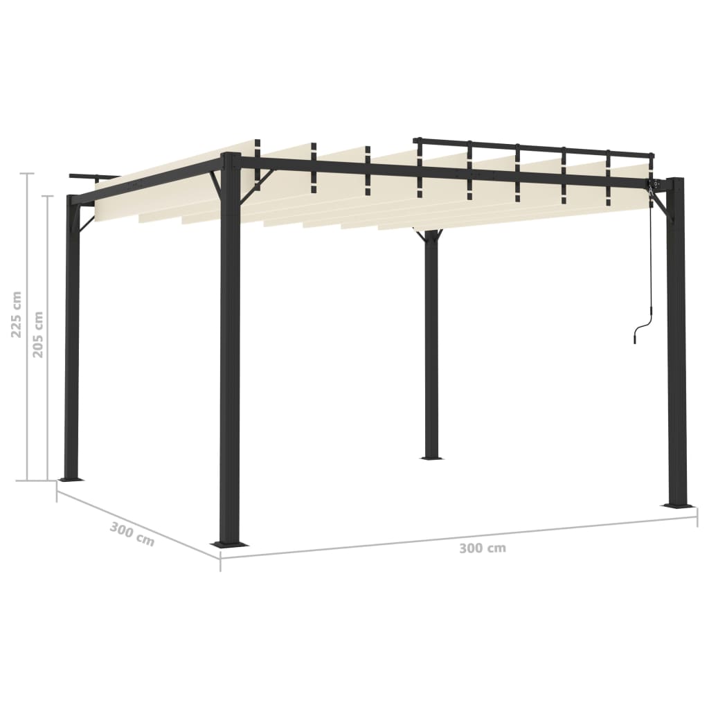 vidaXL Gazebo with Louvered Roof 3x3 m Cream Fabric and Aluminium