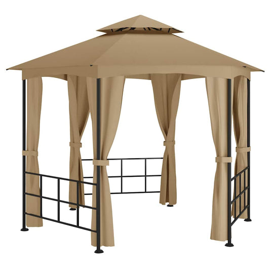 313932 vidaXL Gazebo with Sidewalls 3,1x2,7 m Taupe