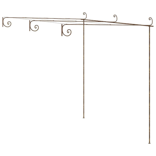 313997 vidaXL Garden Pergola Antique Brown 3x3x2,5 m Iron