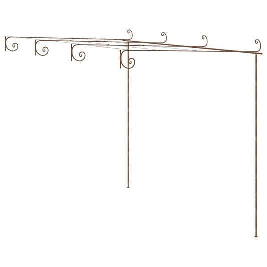 313998 vidaXL Garden Pergola Antique Brown 4x3x2,5 m Iron