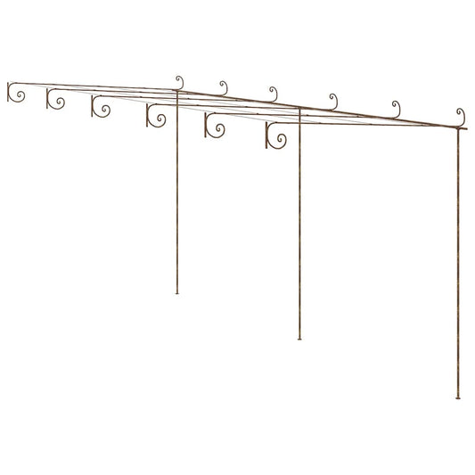 313999 vidaXL Garden Pergola Antique Brown 6x3x2,5 m Iron