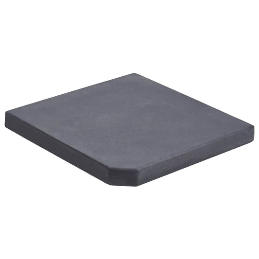 313669 vidaXL Umbrella Weight Plate Black Granite Square 25 kg