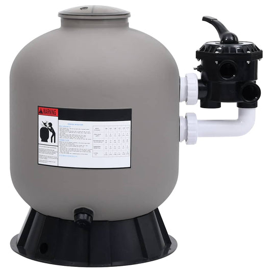 vidaXL Pool Sand Filter with Side Mount 6-Way Valve Grey