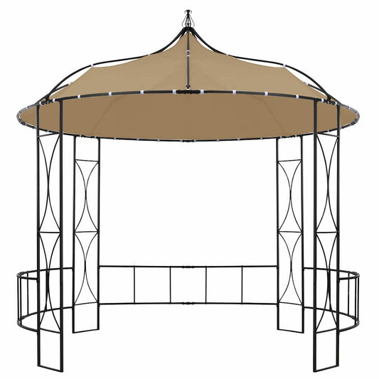 315227 vidaXL Gazebo 300x290 cm Taupe Round