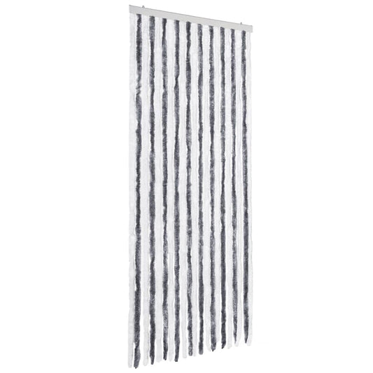 vidaXL Insect Curtain Grey and White 90x200 cm Chenille