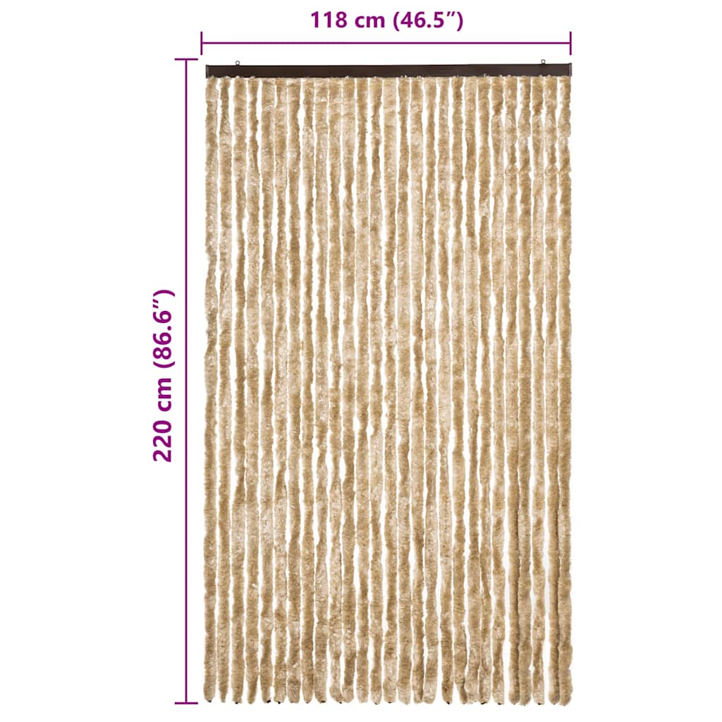vidaXL Insect Curtain Beige 118x220 cm Chenille