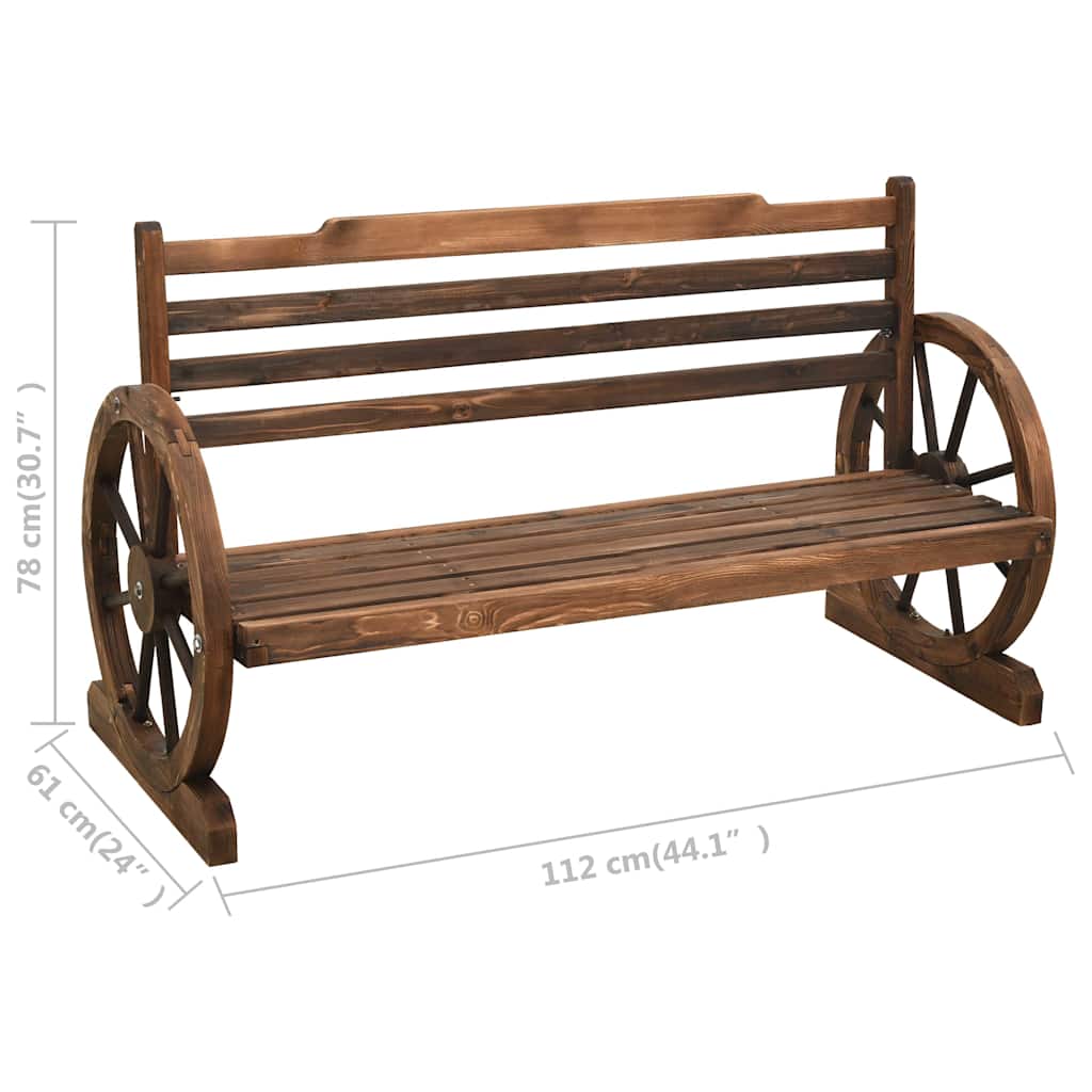 313891 vidaXL Garden Bench 112 cm Solid Firwood
