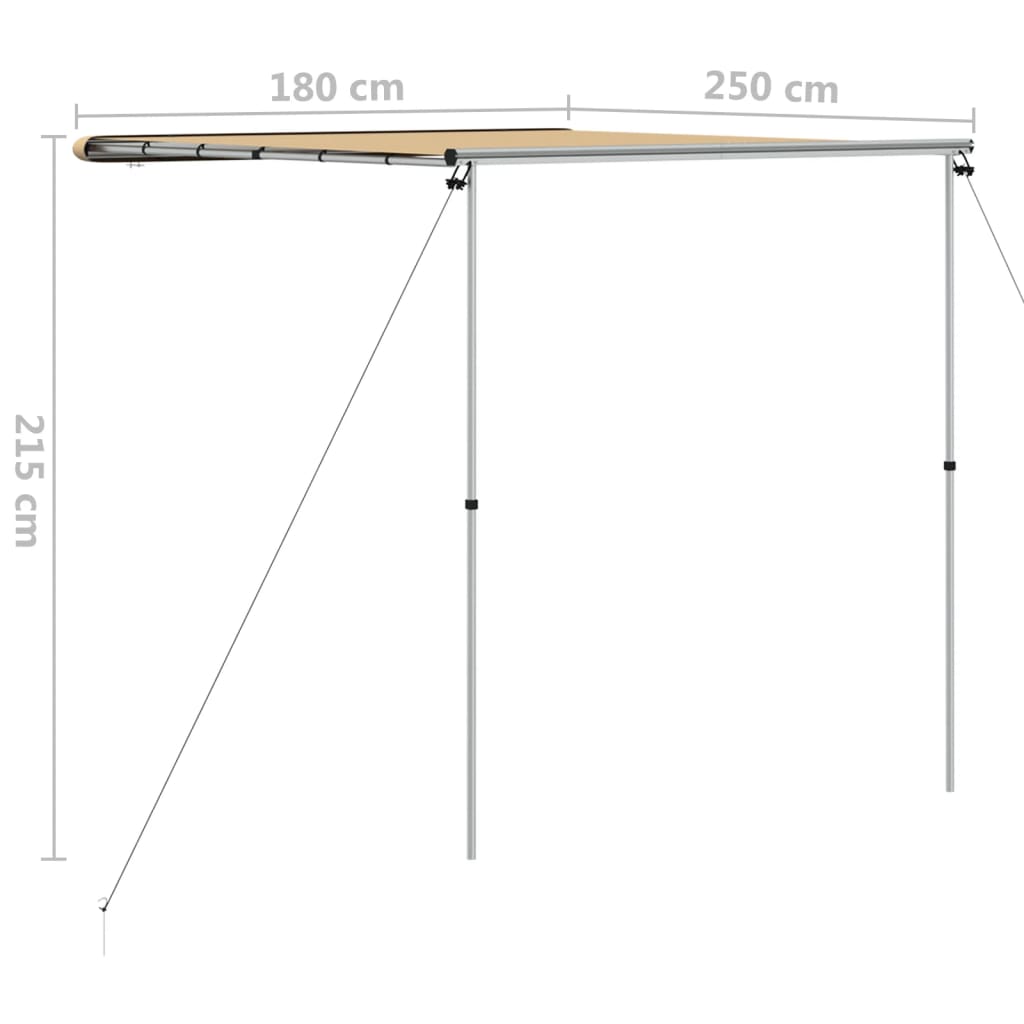 vidaXL Camper & Caravan Awning 1.8x2.5x2.15 m Beige