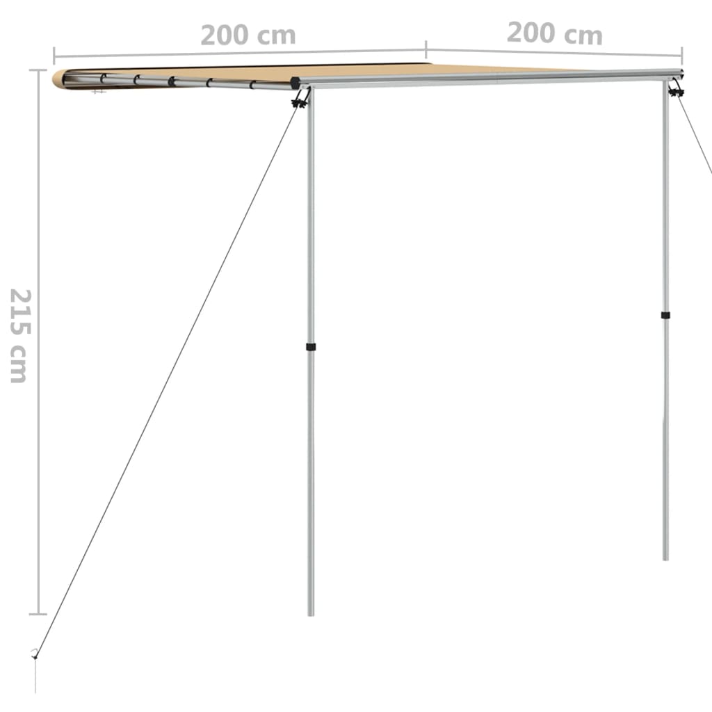 vidaXL Camper & Caravan Awning 2x2x2.15 m Beige