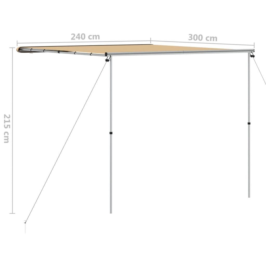 vidaXL Camper & Caravan Awning 2.4x3x2.15 m Beige