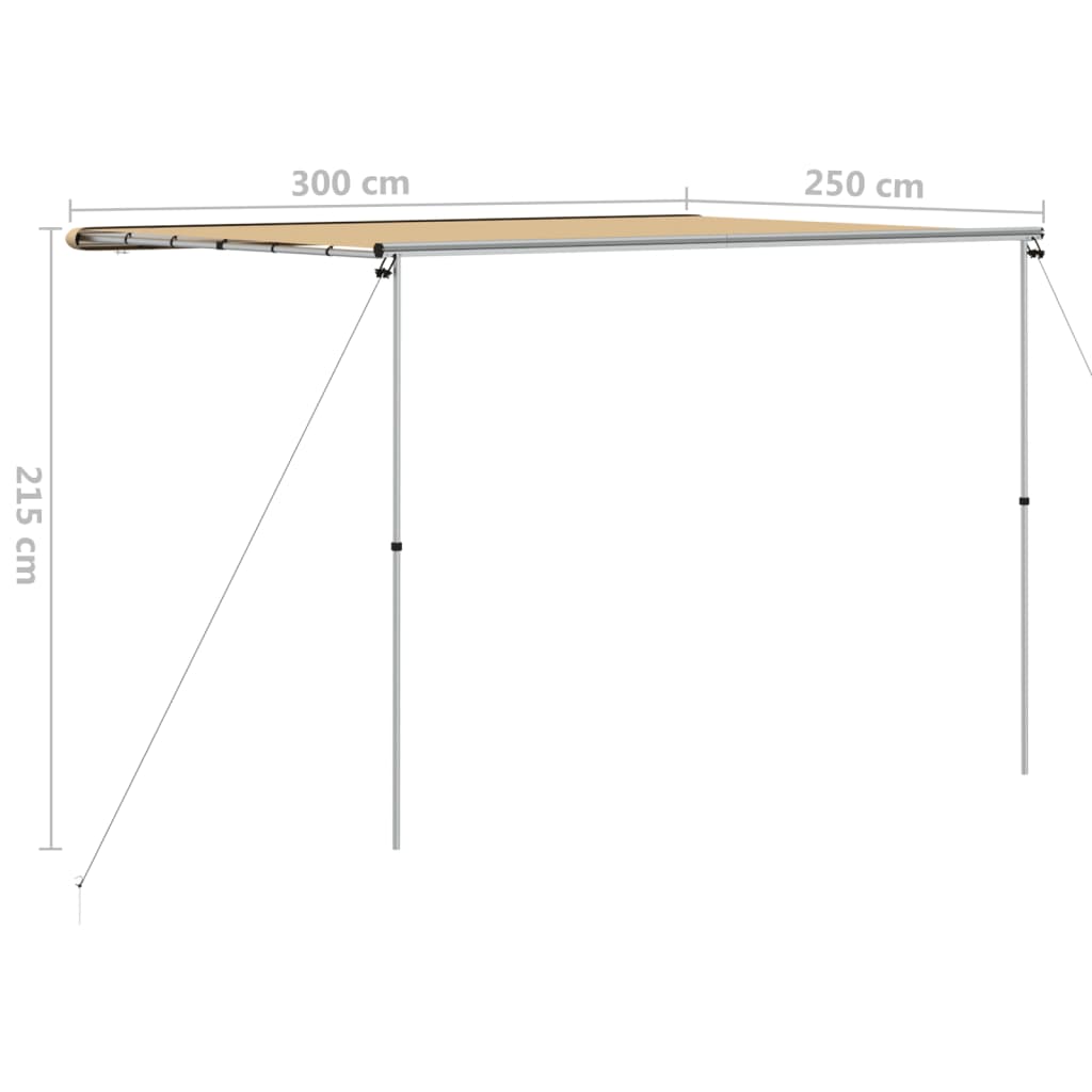 vidaXL Camper & Caravan Awning 3x2.5x2.15 m Beige