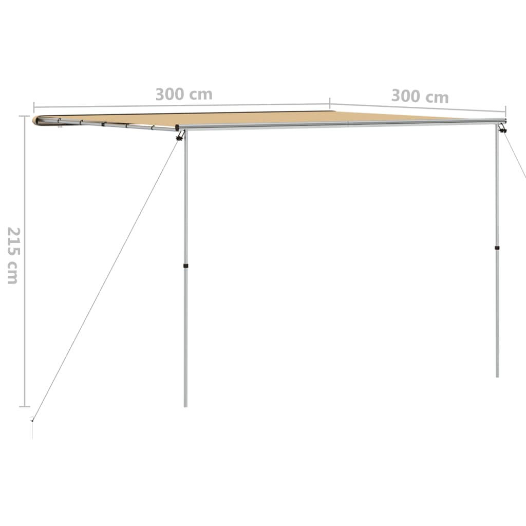 vidaXL Camper & Caravan Awning 3x3x2.15 m Beige