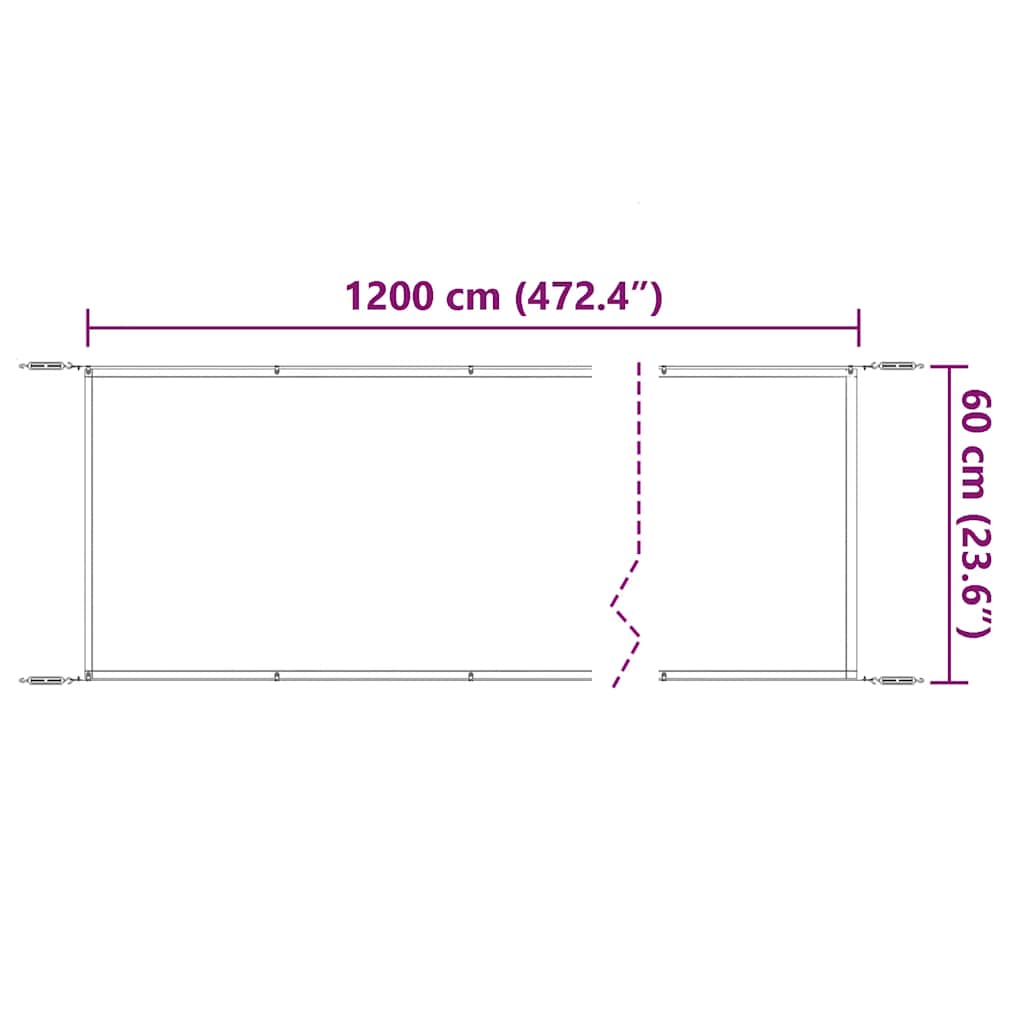 148401 vidaXL Vertical Awning Taupe 60x1200 cm Oxford Fabric