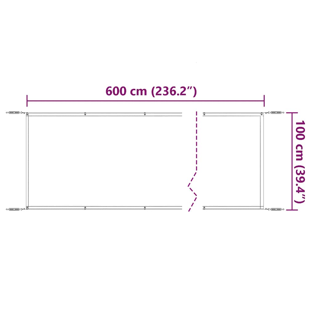 148454 vidaXL Vertical Awning Blue 100x600 cm Oxford Fabric