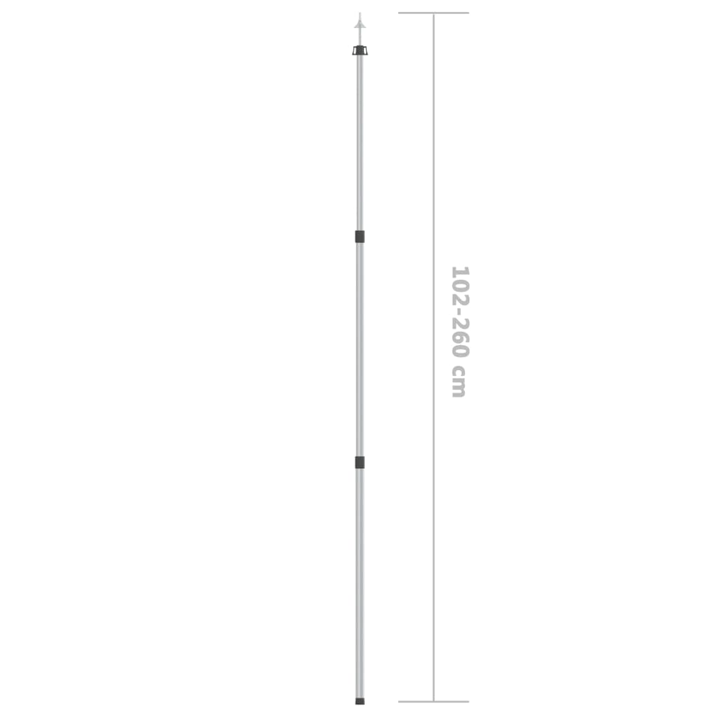 vidaXL Telescopic Tarp Pole with Length of 102-260 cm Aluminum
