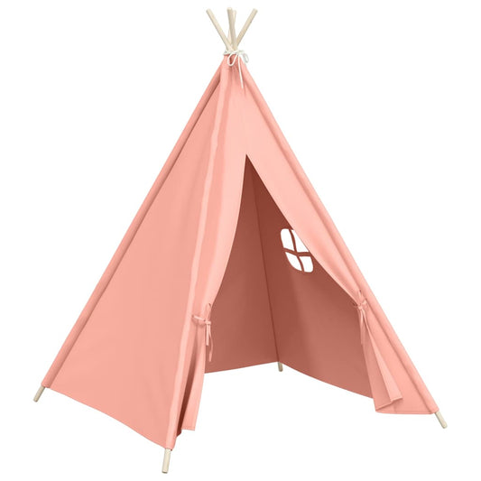 80270 vidaXL Children Teepee Tent with Bag Peach Skin Pink 120x120x150 cm