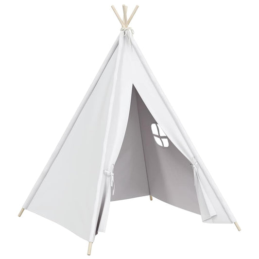 80271 vidaXL Children Teepee Tent with Bag Peach Skin White 120x120x150 cm