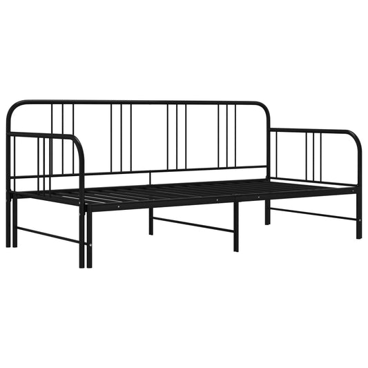vidaXL Sofa Bed Frame | Black | Powder-coated metal | 200 x 90 cm mattress size