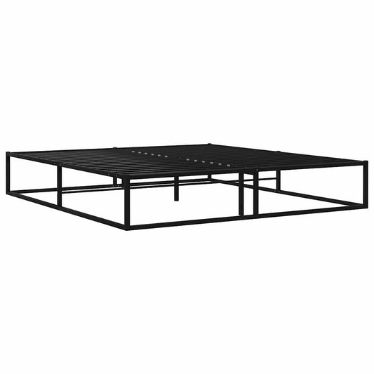vidaXL Bed Frame without Mattress Black Metal 180x200 cm