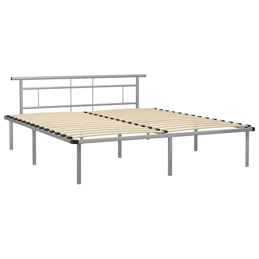 vidaXL Bed Frame without Mattress Grey Metal 200x200cm