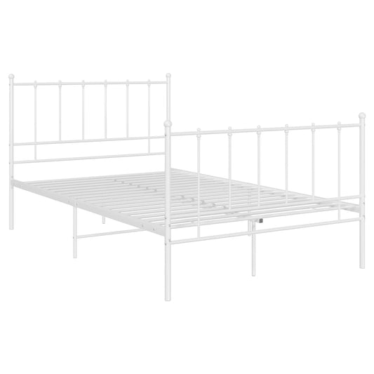 vidaXL Bed Frame | White | Powder-coated metal | 120x200 cm | Durable