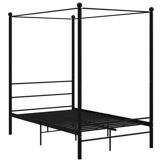 vidaXL Bed Frame | Black | Powder-coated metal | Double | Classic/Traditional