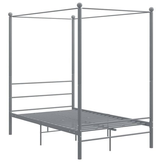 vidaXL Bed Frame | Grey | Powder-coated metal | Double | Durable | Bed Frame