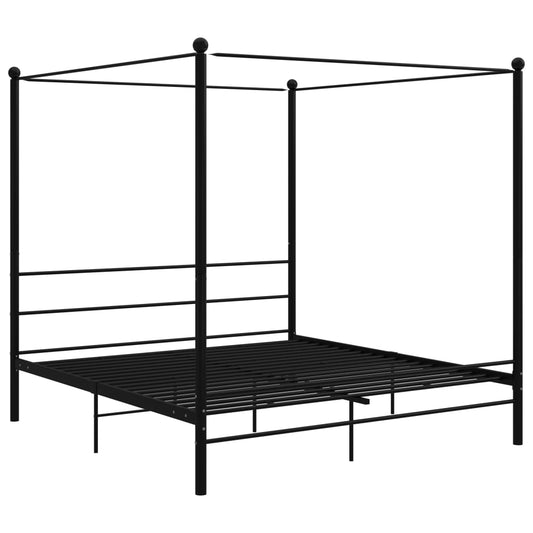 vidaXL Bed Frame | Black | Powder-coated metal | Super King | Bed Frame