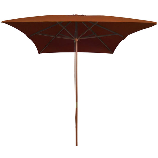 vidaXL Garden Parasol | Terracotta | UV protective polyester and wood