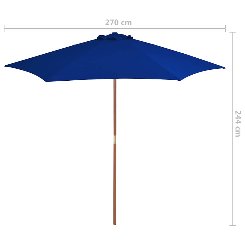 vidaXL Garden Parasol | Blue | Polyester, Laminated bamboo, Hardwood
