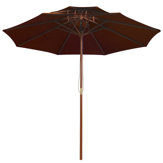 vidaXL Double Decker Parasol with Wooden Pole Terracotta 270 cm