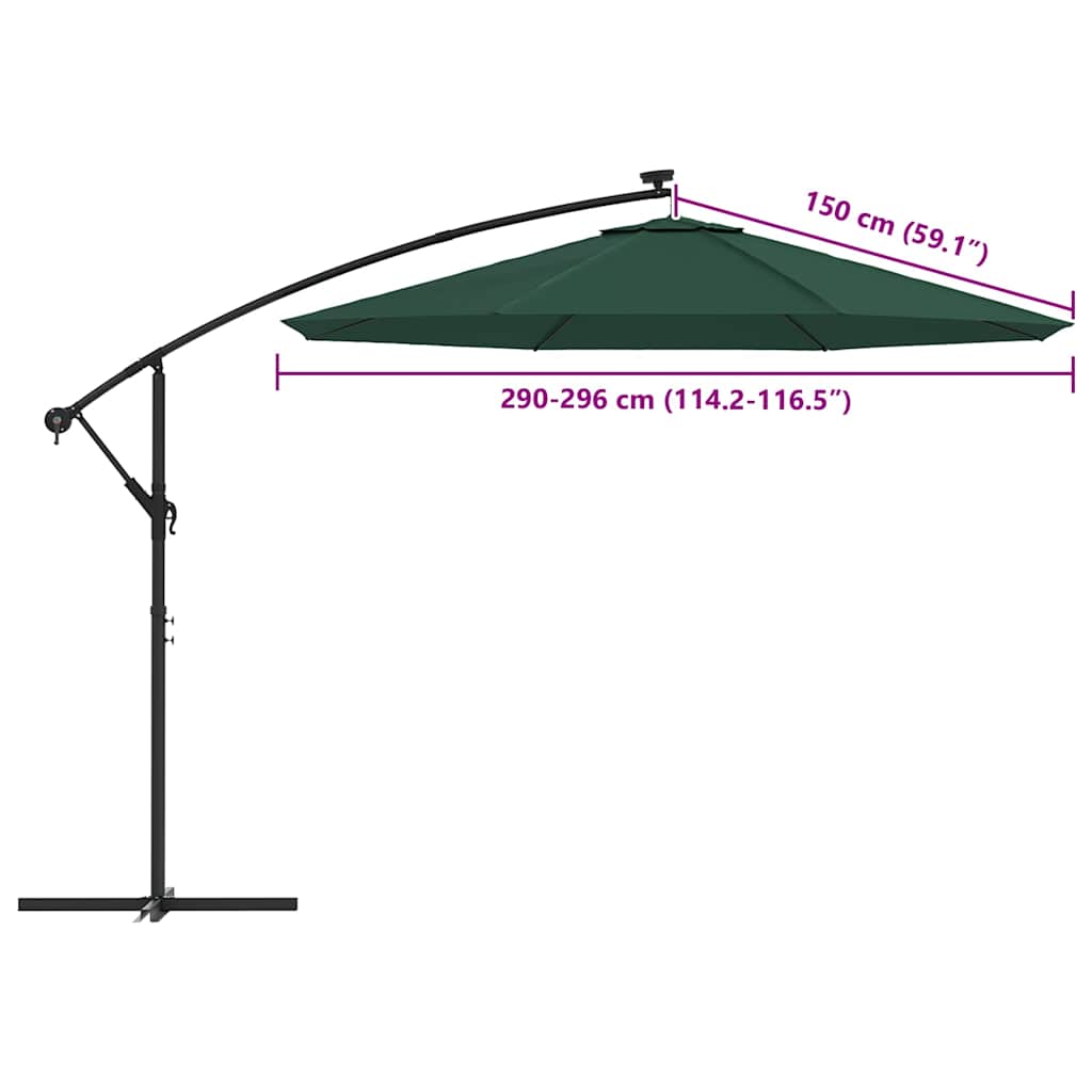 vidaXL Replacement Fabric for Cantilever Umbrella Green 300 cm
