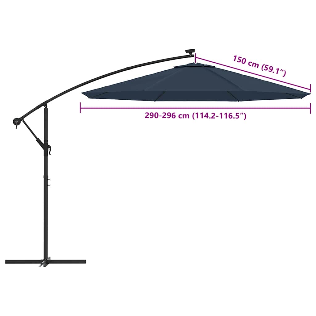 vidaXL Replacement Fabric for Cantilever Umbrella Blue 300 cm