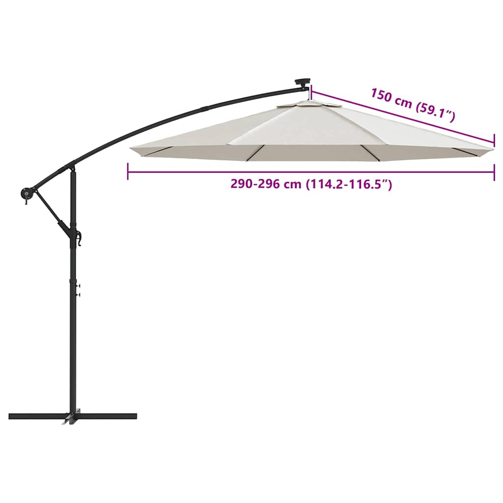 vidaXL Replacement Fabric for Outdoor Parasol Sand White 300 cm