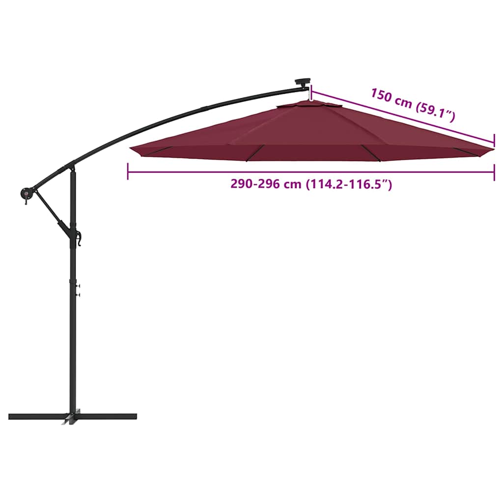vidaXL Replacement Fabric for Outdoor Parasol Bordeaux Red 300 cm