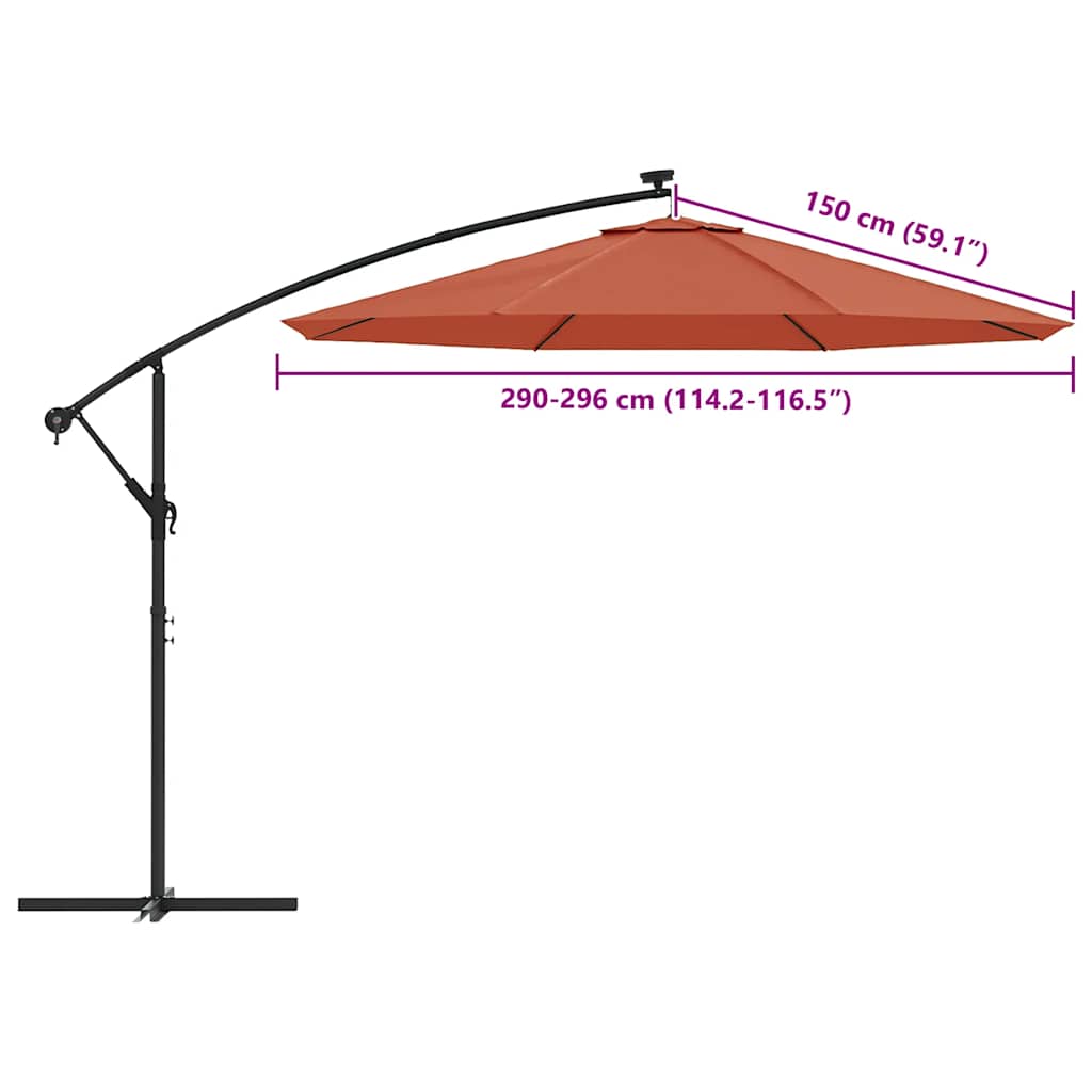 vidaXL Replacement Fabric for Cantilever Umbrella Terracotta 300 cm