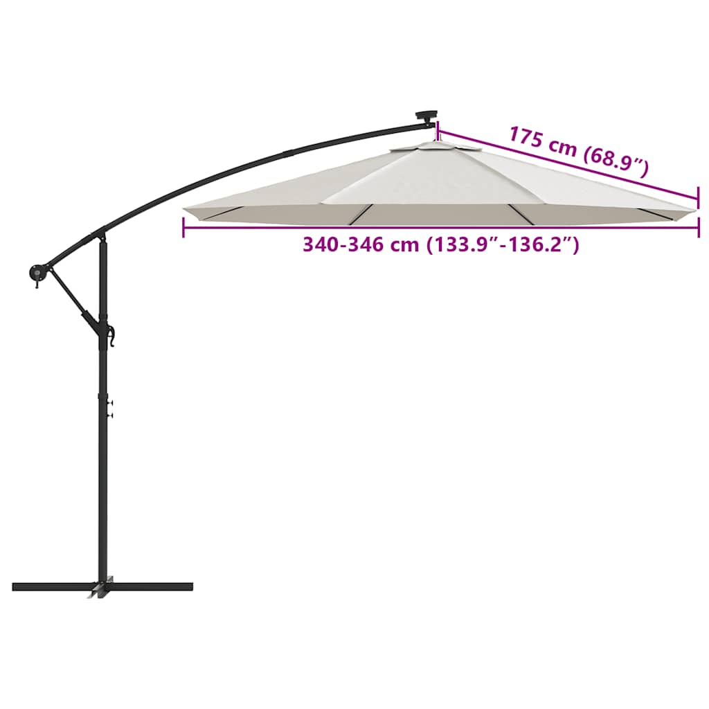 vidaXL Replacement Fabric for Cantilever Umbrella Sand White 350 cm