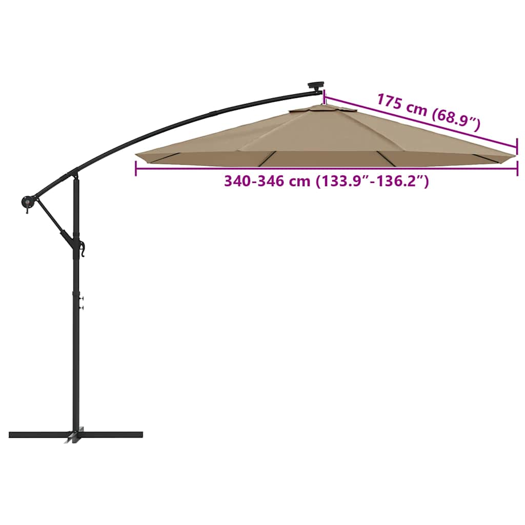vidaXL Replacement Fabric for Outdoor Parasol Taupe 350 cm