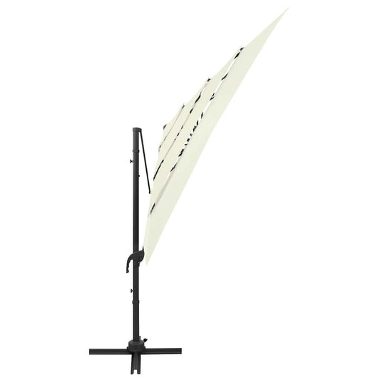 vidaXL 4-Tier Garden Parasol with Aluminium Pole Sand 250x250 cm