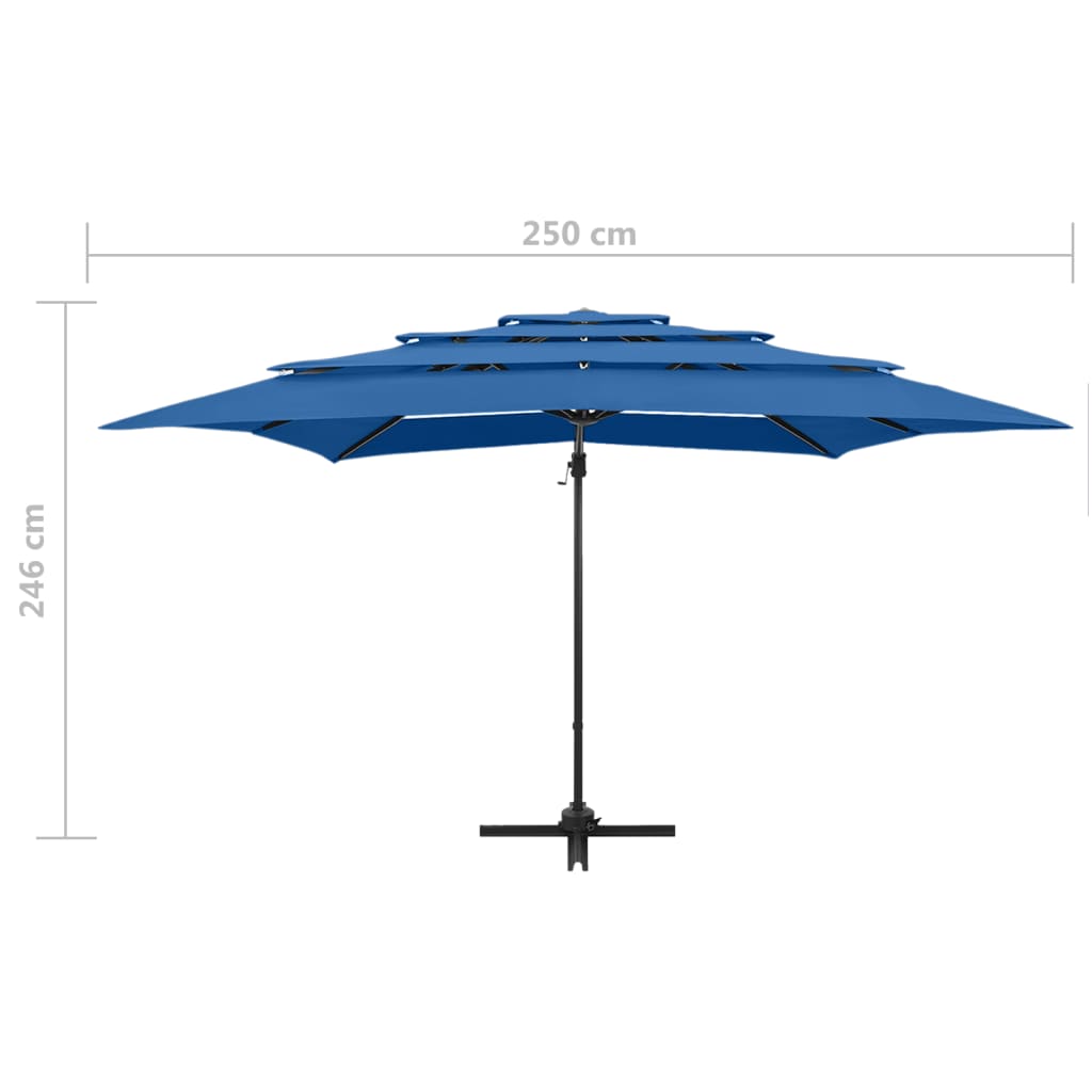 vidaXL Garden Parasol | Azure Blue | Polyester | 250x250 cm