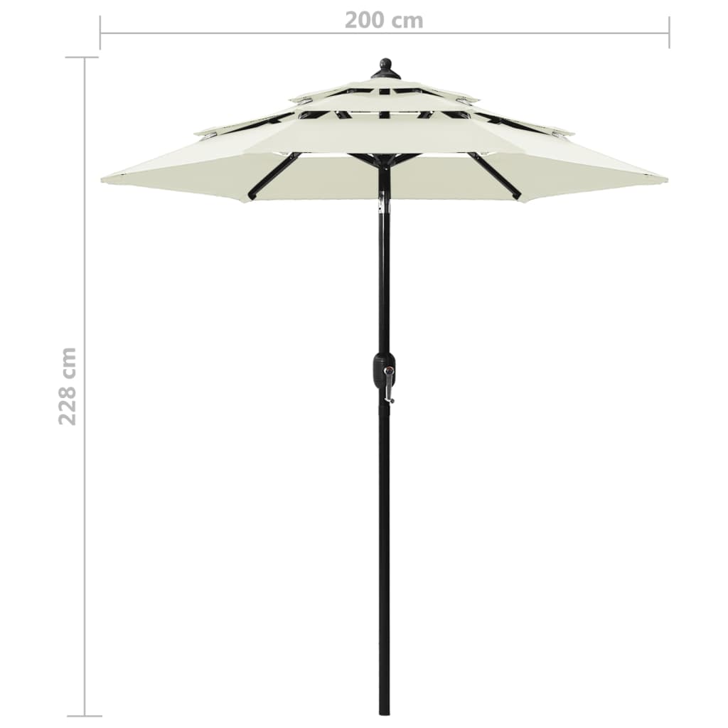 vidaXL Parasol | Sand | Powder-Coated Aluminium, UV-Protected Polyester