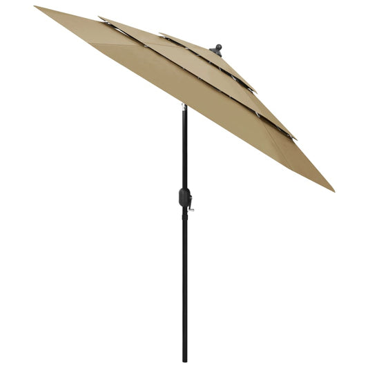 vidaXL Parasol | Taupe | Polyester | 2.5 meters | Foldable | Garden Parasol
