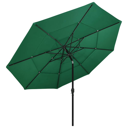 vidaXL Parasol | Green | Polyester | Large | Foldable | Large Garden Parasol