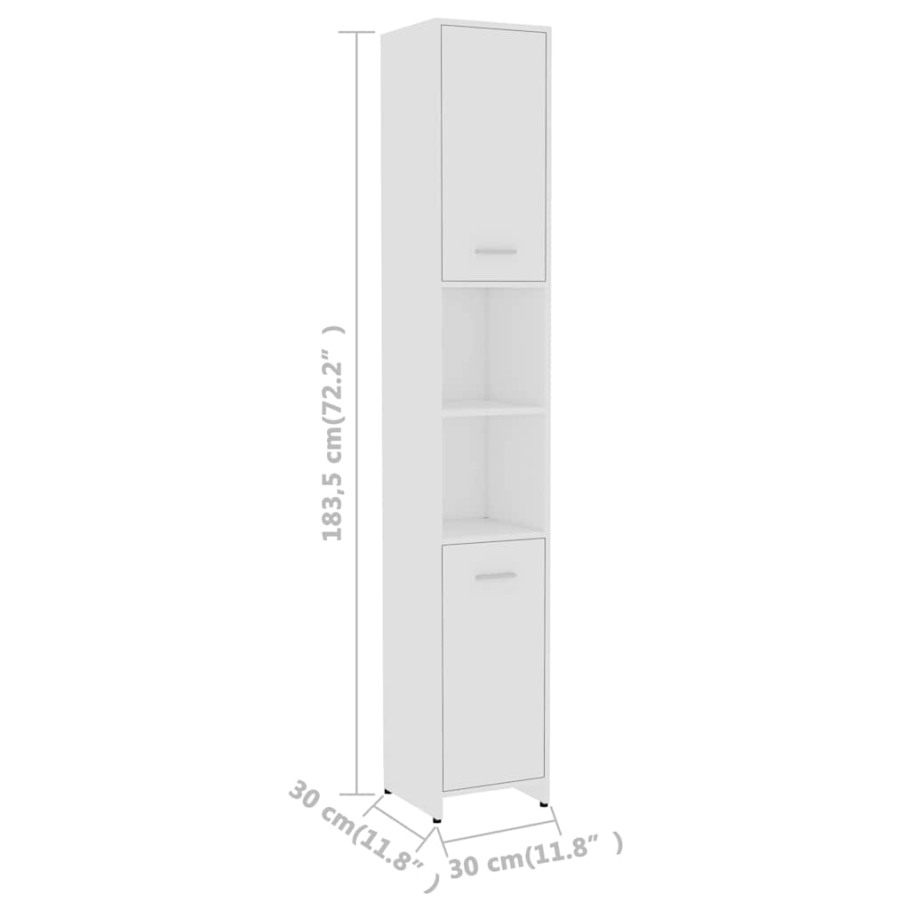 vidaXL 3 Piece Bathroom Furniture Set White Engineered Wood