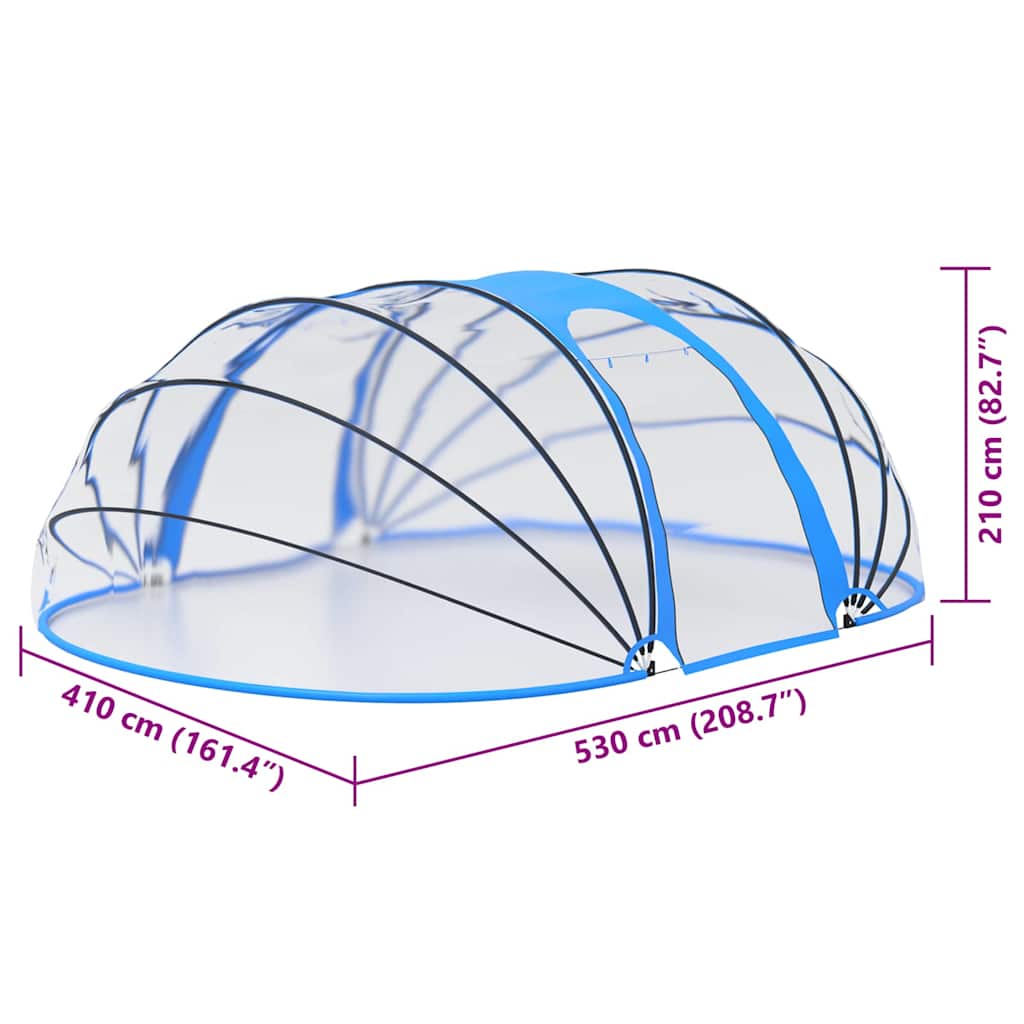 92795 vidaXL Pool Dome Oval 530x410x210 cm