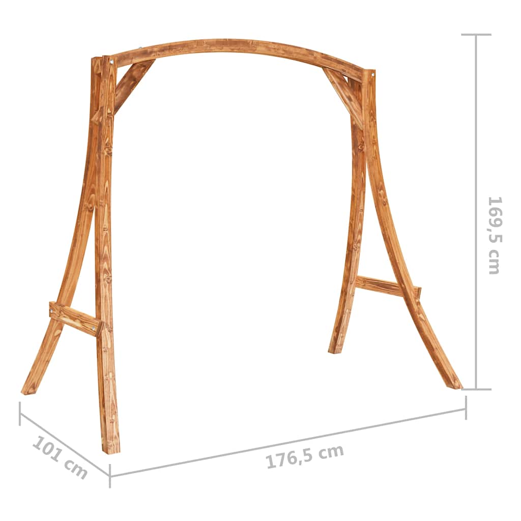 313934 vidaXL Swing Frame Solid Bent Wood with Teak Finish