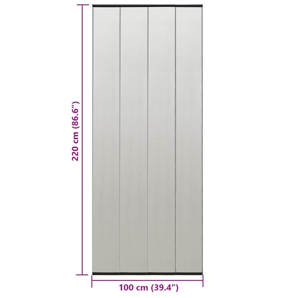vidaXL Insect Door Screen with Mesh Curtain Black 100x220 cm Polyester