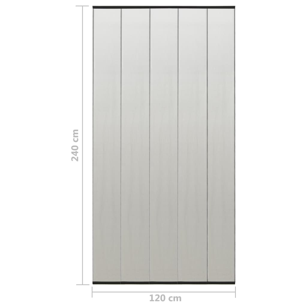 vidaXL Insect Door Screen with 5-Piece Mesh Curtain Black 120x240 cm